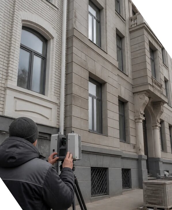 Лазерное сканирование фасадов зданий для обследования в Ейске